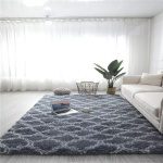 Χαλιά 140Χ200 Γούνινα Dark Grey-White