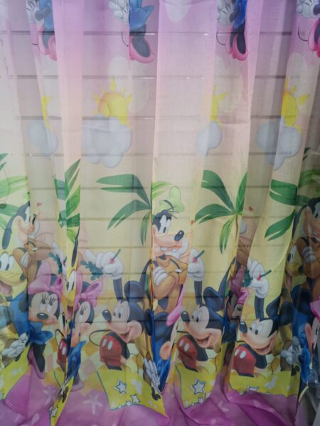 Κουρτίνα Ημιδιάφανη 270x270cm Με Τρέσα Minnie & Mickey