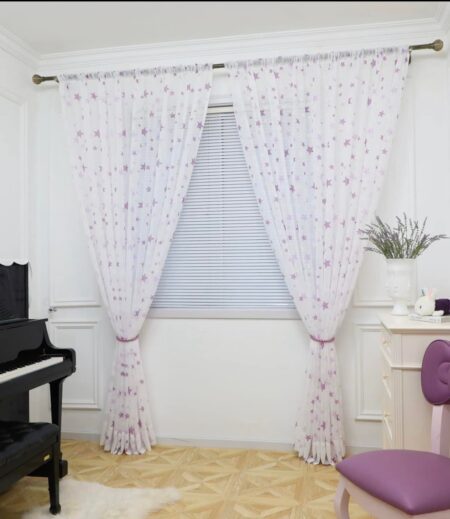 Purple – Κουρτίνα Mε Αστεράκια Με Κρίκο 270Χ280