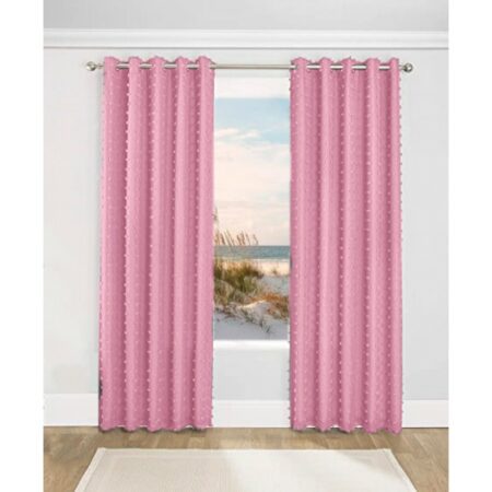 Κουρτίνες Έτοιμες με Τρέσα pom pom Pink 280X280