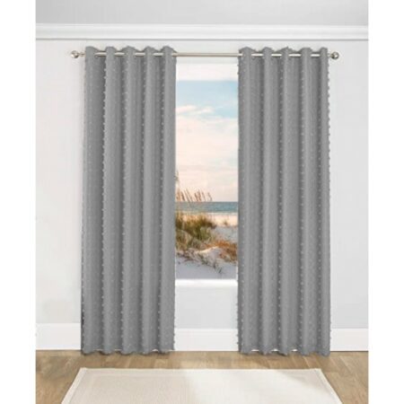 Κουρτίνες Έτοιμες με Τρέσα pom pom Grey 280X280