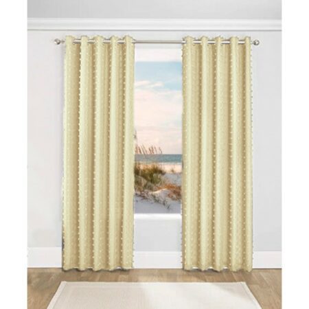 Κουρτίνες Έτοιμες με Τρέσα pom pom Beige 280X280