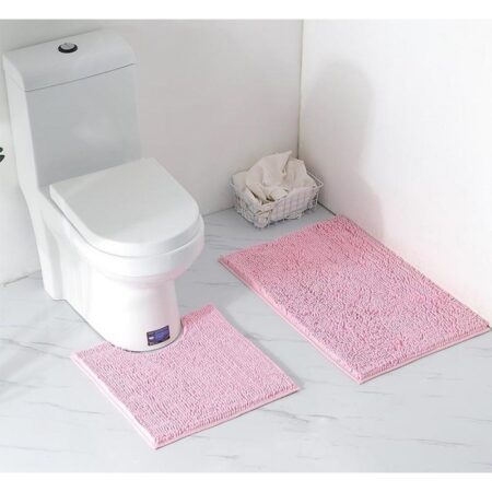 Σετ Πατάκια Μπάνιου Chenille 2 Τεμαχίων 50×80 και 50×40 Ρόζ