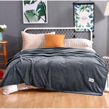 Κουβέρτα Stripe Fleece Grey 220X240