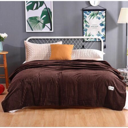 Κουβέρτα Stripe Fleece Bronw 220X240