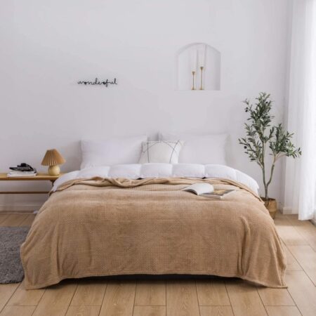 Κουβέρτα Fleece Υπέρδιπλη 220Χ240 WAFFLE-Μπέζ