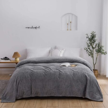 Κουβέρτα Fleece Υπέρδιπλη 220Χ240 WAFFLE-Γκρί