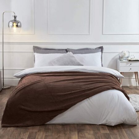 Κουβέρτα Fleece Υπέρδιπλη 220Χ240 WAFFLE-Καφέ
