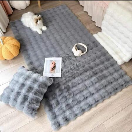 Πατάκι Γούνινο Γκρί 60Χ90 Rabbit Bubble Plush