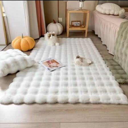 Πατάκι Γούνινο Λευκό 60Χ90 Rabbit Bubble Plush