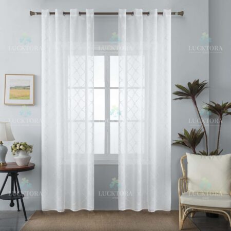 Κουρτίνα Λινό Ημιδιάφανο Με Κρίκους 140Χ270 6009 Λευκό