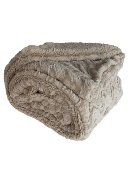 Κουβέρτα Χοντρή 3KG Sherpa Προβατάκι Με Βελούδινη Υφή 220Χ240 -Μόκα