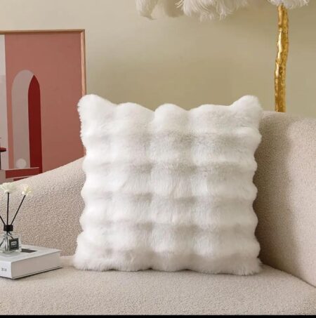 Μαξιλαροθήκη 45Χ45cm Bubble Plush Λευκή