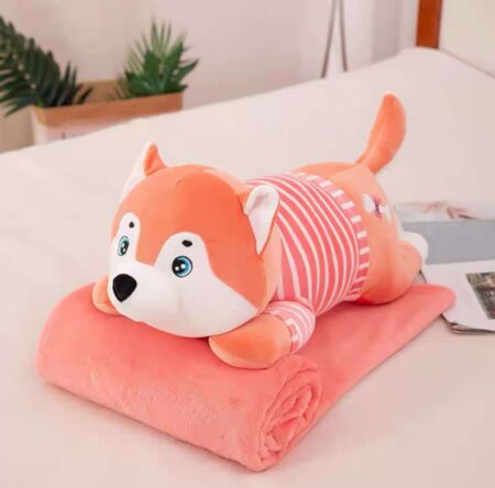 husky Ροζ Παιχνίδι Με Φλις Κουβέρτα Μέσα