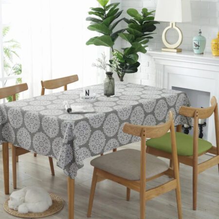 Λινό Τραπεζομάντηλο Γκρι Σκούρο 140x140cm