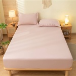 Σετ Σεντόνια Διπλά Polycotton Με Λάστιχο 160x200+30 Πούδρα LUC 01