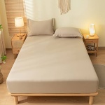 Σετ Σεντόνια Διπλά Polycotton Με Λάστιχο 160x200+30 Μπέζ LUC 07