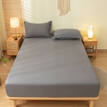 Σετ Σεντόνια Διπλά Polycotton Με Λάστιχο 160x200+30 Γκρί Σκούρο LUC 04