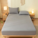 Σετ Σεντόνια Διπλά Polycotton Με Λάστιχο 160x200+30 Γκρί LUC 03
