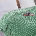 Κουβέρτα Flannel Stripe Πράσινη 160x220 SP09