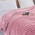 Κουβέρτα Flannel Stripe Ρόζ 160x220 SP03