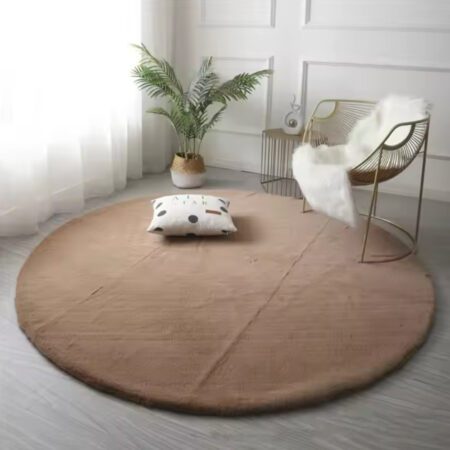 Πατάκι Στρόγγυλο Γούνα Rabbit Μπέζ 150x150cm