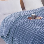Κουβέρτα Flannel Stripe Γαλάζιο 160x220 SP01