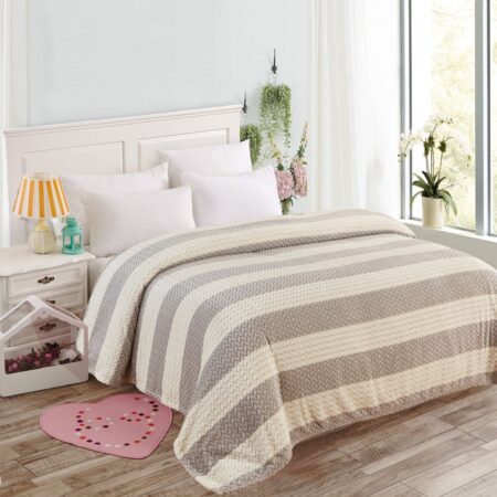 Κουβέρτα Fleece Δίχρωμη Υπέρδιπλη (220x240) - Ανοιχτό Γκρι-SSMS- 2011