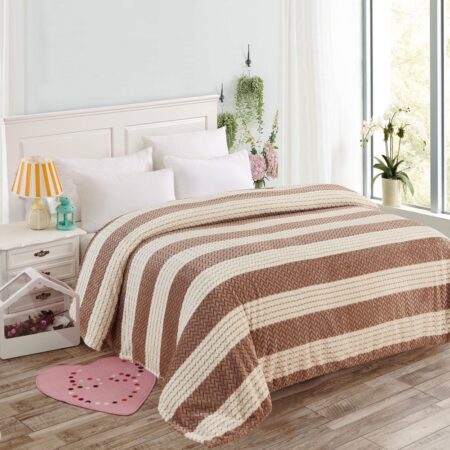 Κουβέρτα Fleece Δίχρωμη Υπέρδιπλη (220x240) - Μόκα-SSMS- 2015