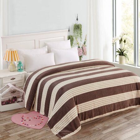 Κουβέρτα Fleece Δίχρωμη Υπέρδιπλη (220x240) - Καφέ-SSMS- 2014