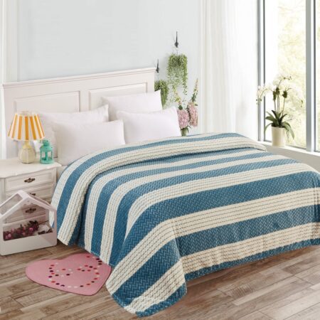 Κουβέρτα Fleece Δίχρωμη Υπέρδιπλη (220x240) - Γαλάζιο-SSMS- 2012