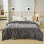 Κουβέρτα Υπέρδιπλη Flannel 220x240 Γκρί Σκούρο