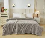 Κουβέρτα Υπέρδιπλη Flannel 220x240 Γκρί Ανοιχτό