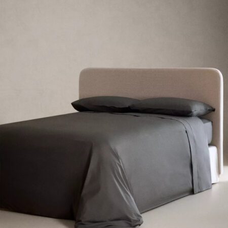 Σετ Σεντόνια Βαμβακοσατέν 300tc 240x260cm Μαύρο με Κέντημα 4τμχ