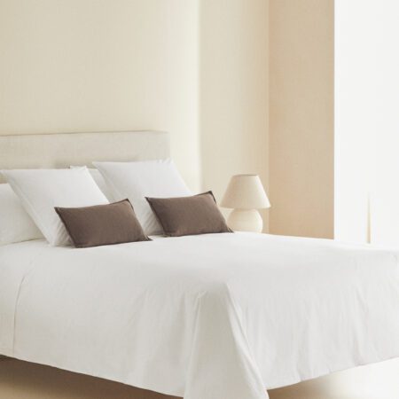 Σετ Σεντόνια Βαμβακοσατέν 300tc 240x260cm Λευκό με Κέντημα 4τμχ