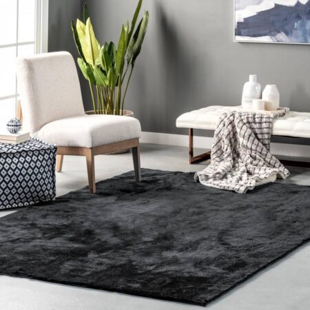 Γούνινο Χαλί Rabbit Fur Μάυρο 120x180cm