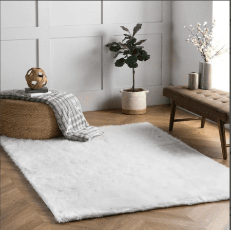 Γούνινο Χαλί Rabbit Fur Λευκό 120x180cm