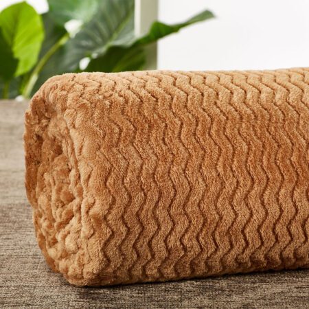 Κουβέρτα Fleece Υπέρδιπλη (220x240) Μπέζ Σκούρο