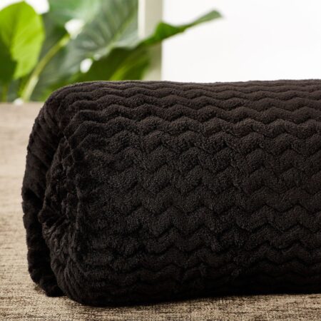 Κουβέρτα Fleece Υπέρδιπλη (220x240) Μαύρη