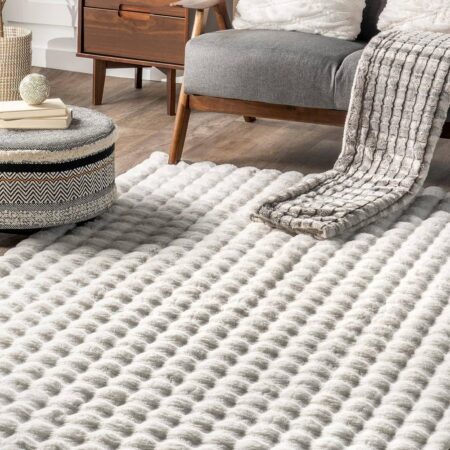 Γούνινο Χαλί Rabbit Fur Bubble Ιβουάρ 180x280cm