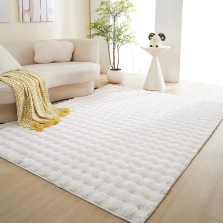 Γούνινο Χαλί Rabbit Fur Bubble Λευκό 180x280cm