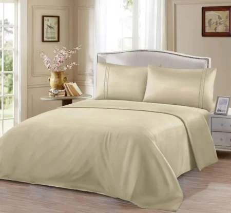 Σετ Παπλωματοθήκη Μονή Μπέζ 160x220cm 3τμχ Microcotton