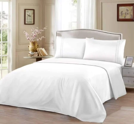 Σετ Παπλωματοθήκη Μονή Λευκή 160x220cm 3τμχ Microcotton