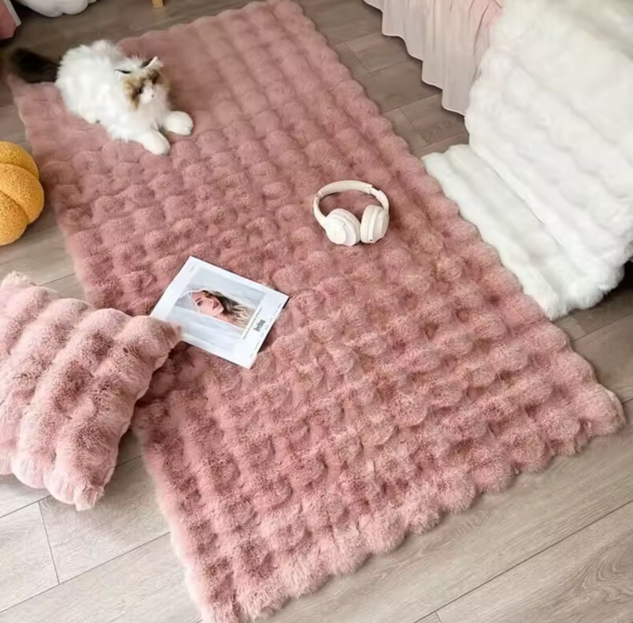 Χαλί Γούνα Αντιολισθητικό Bubble Σάπιο Μήλο 180x220cm 87079-1