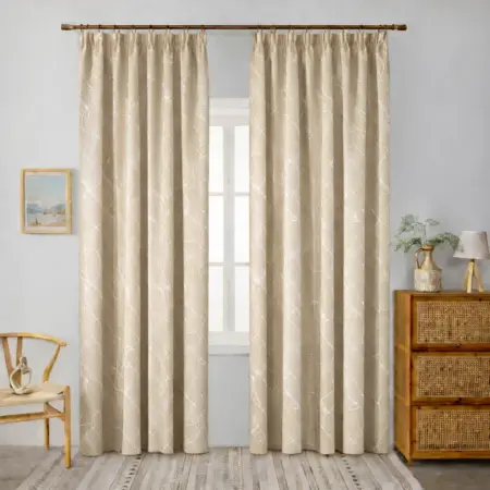 Κουρτίνα Μπέζ - Με Τρέσα -270X280CM 841-1