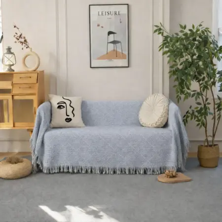 Chenille Ριχτάρι Καναπέ Μπλέ 180x320 – C24-7
