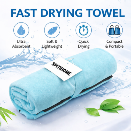 Πετσέτα Microfiber Γρήγορου Στεγνώματος Γαλάζια 90x160
