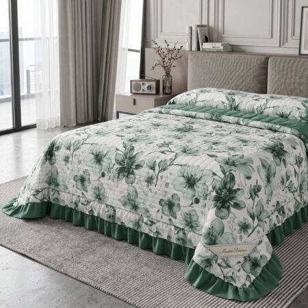 Κουβερλί Υπέρδιπλο 220x240 Floral με Βολάν FLV-001