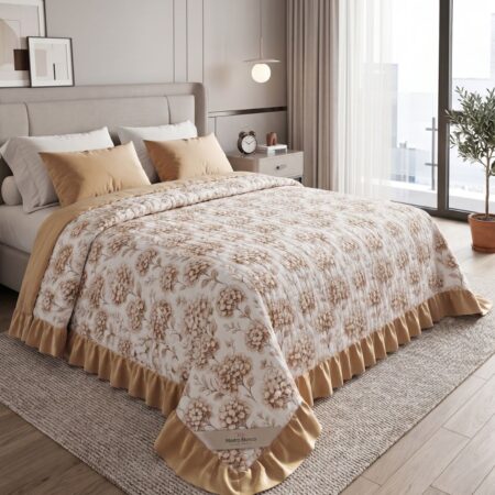 Κουβερλί Υπέρδιπλο 220x240 Floral με Βολάν FLV-002